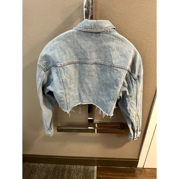 TopShop Hacked Light Denim Jacket SIze 4 - Picture 5 of 10